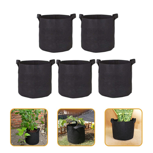 5Pcs Portable Black Planting Pouch with Air Permeability 1