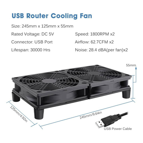 2x120mm Computer Fan 2400R Adjustable for PC Chassis Temperature 2