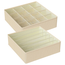 1Set Beige Oxford Cloth Underwear Organizer Drawer Box for Bras Socks