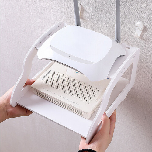 Space-Saving Router Box Holder Pvc Wooden Board 1set 2