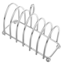 Stainless Steel 6-Slice Toast Rack with Ball Feet and Handle