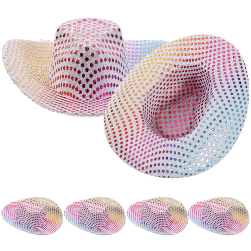 6Pcs Durable Mini Polyester Doll Hats Multi Color for Craft and Decor