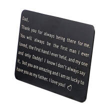 Stainless Steel Wallet Insert with Engraved Love Note for Father