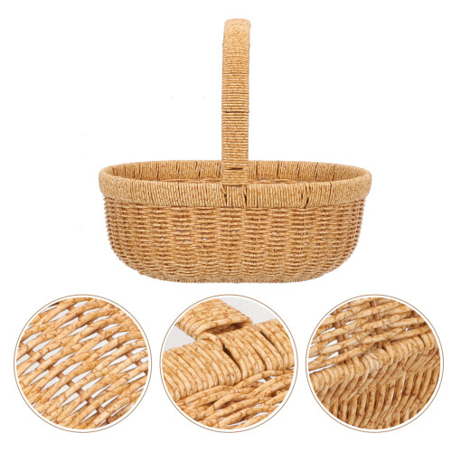 Imitation Rattan Mini Basket Khaki 1pack 2