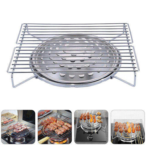 Silver Barbecue Tool Stainless Steel 1pack 11.2x9.3in 2