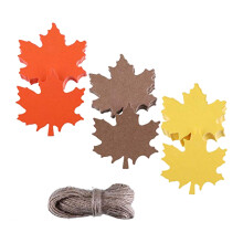 150 Pcs Maple Leaf Decoration Paper Tags With String Decorative Label