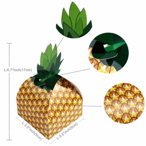 50 Pcs Pineapple Gift Box Paper Storage Bag Candy Packaging Case 1