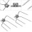 2 Pcs Barbecue Fork Grill Charcoal Rotisserie Tools Bbq Silver 6