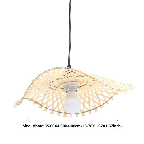 1Pc Durable Khaki Rattan Ceiling Lamp Creative Indoor Pendant Light 1
