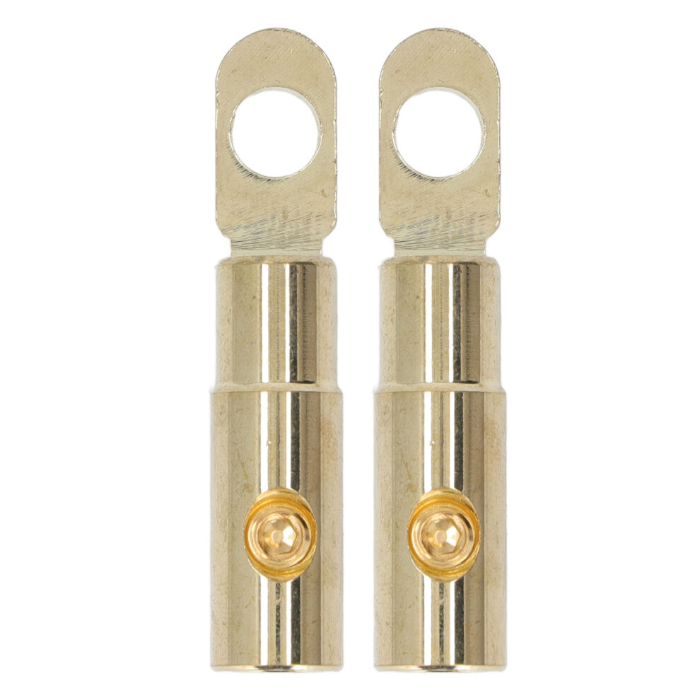 Pair Power Battery O Ring Terminals Brass Gold 8320539247892