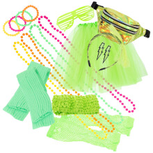 1 Set Women Retro Party Accessories 80s Fancy Dress Necklace Bracelet