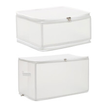 2Pcs Stackable Plastic Clothes Box Wardrobe Organizer Container
