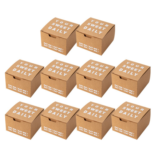 10Pcs Kraft Paper Cookie Boxes Multipurpose Takeaway Dessert Packing