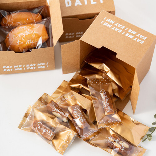 10Pcs Kraft Paper Cookie Boxes Multipurpose Takeaway Dessert Packing 2