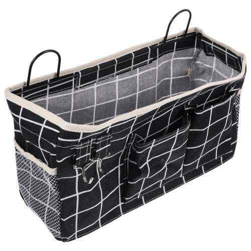 1Panier De Rangement Mural En Lin Noir Style