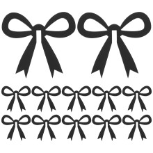 Birthday Party Decoration Bow Drinks Tags Black 12pcs