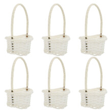 6-Pack Plastic Woven Storage Baskets Organizer Holder For