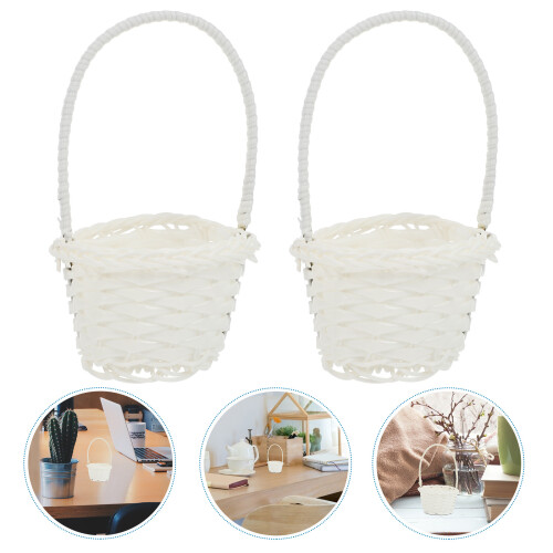 6-Pack Plastic Woven Storage Baskets Organizer Holder For 1