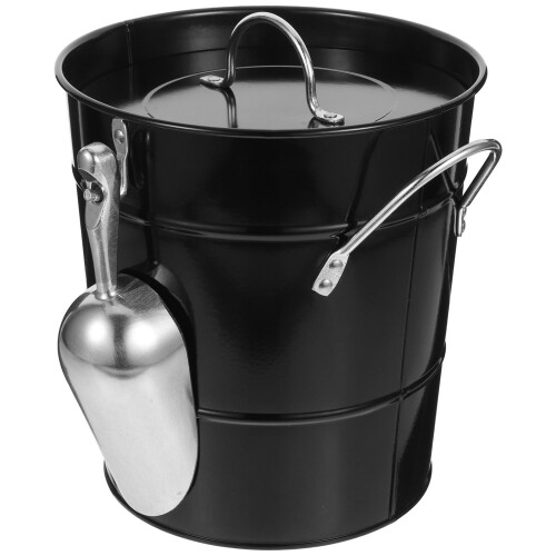 Iron Ice Buckets Ice Cube Bucket Black Iron Ice Storage 1pcs 2