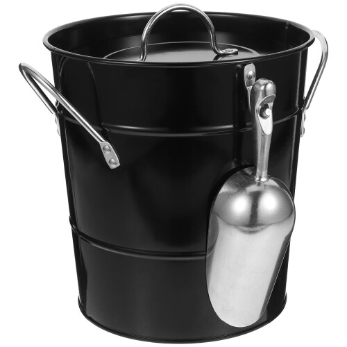 Iron Ice Buckets Ice Cube Bucket Black Iron Ice Storage 1pcs 1