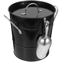 Iron Ice Buckets Ice Cube Bucket Black Iron Ice Storage 1pcs