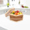 Storage Basket Bamboo 1pcs 9.4x9.4x5.5in 7
