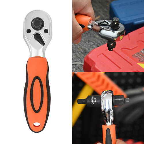 3-in-1 Ratchet Wrench 72 Teeth Quick Socket 1/4" 3/8" 1/2" 1