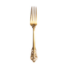 1set Engraved Fork In Golden For Western Dinnerware Home Dining