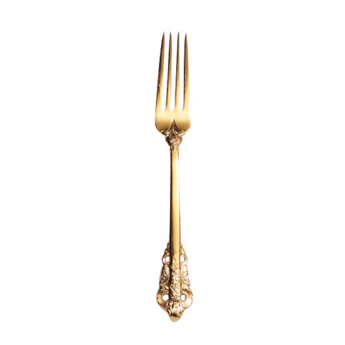 1set Engraved Fork In Golden For Western Dinnerware Home Dining