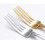 1set Engraved Fork In Golden For Western Dinnerware Home Dining 11