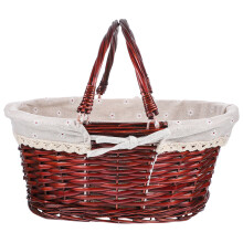 Worgeous  Wicker Garden Basket Hand Space-Saving Portable Fruit Child