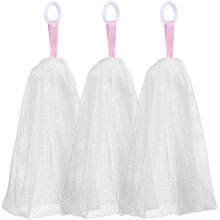 3 Pcs Exfoliating Soap Pouch Saver Bag Foaming Net Drawstring Mesh