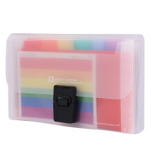 2 A6 mappen met 13 vakken, regenboogkleurig, uitbreidbaar