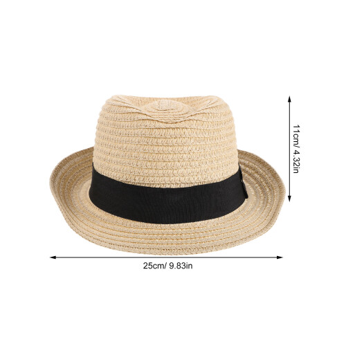 Toddler Breathable Straw Sun Hat with Adjustable Strap for Boys 1