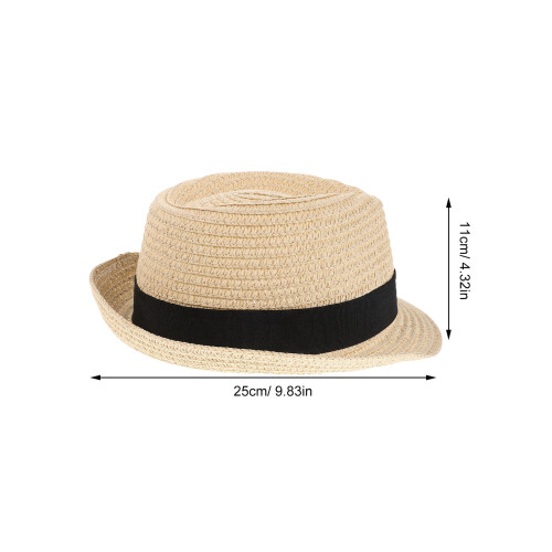 Toddler Breathable Straw Sun Hat with Adjustable Strap for Boys 2