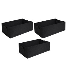 Zcyifa 3pcs Grow Bags Nonwoven Garden Bed Square Planter Pots Handles