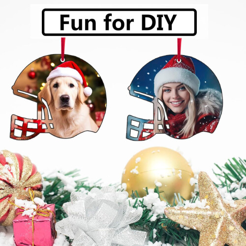 20Pcs DIY Blank Sublimation Helmet Ornaments MDF Personalized 1