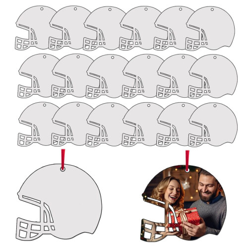 20Pcs DIY Blank Sublimation Helmet Ornaments MDF Personalized