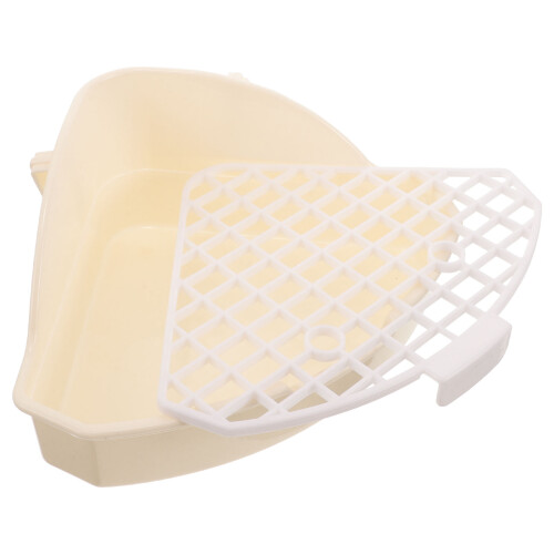 White Small Animal Litter Box Plastic Triangle Pet Potty Tray