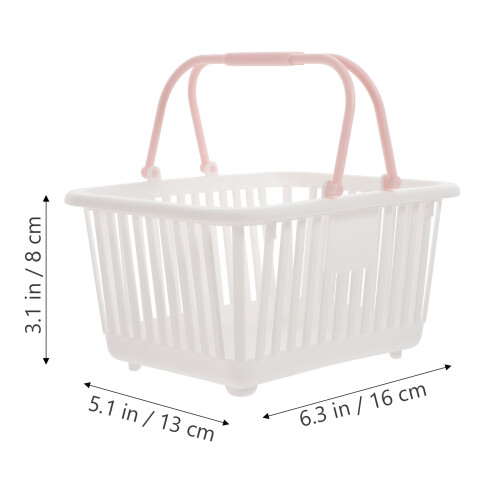 3Pcs Small Plastic Storage Baskets with Handles White for Kitchen 1