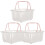 3Pcs Small Plastic Storage Baskets with Handles White for Kitchen 1