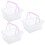 3Pcs Small Plastic Storage Baskets with Handles White for Kitchen 9