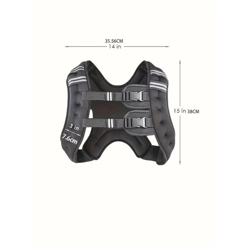 18Lbs Weighted Vest - Adjustable, Solid Black 2