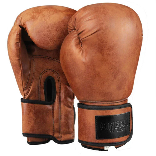 12oz Brown Leather Boxing Gloves for Sparring 1