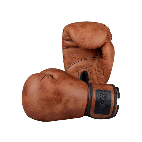 12oz Brown Leather Boxing Gloves for Sparring 2