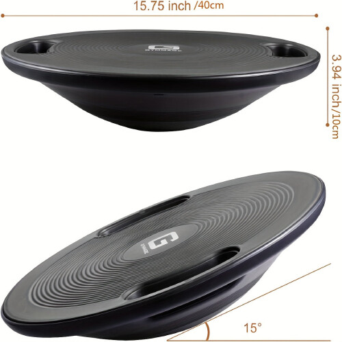 1pc Balance Board - Non-Slip Exercise Trainer(Black) 2