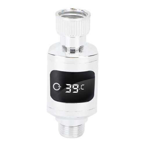 Shower Thermometer Durable Stainless Steel LED Display 1/2 Inch