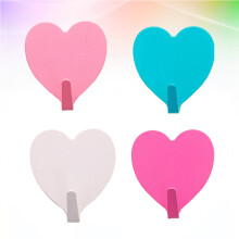 4pcs Iron Hook Loving Heart Shape Metal Hooks Punch Bathroom