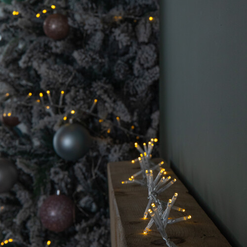 Premier 18.7m 750 LED TreeBrights Christmas String Lights with Timer in Warm White on Clear Cable