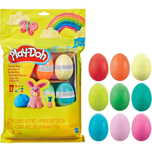 Play-Doh PLAY-DOH EASTER EGG BAG 9 FILLED EGGS WITH 56G ASSTD COLOURED DOUGH